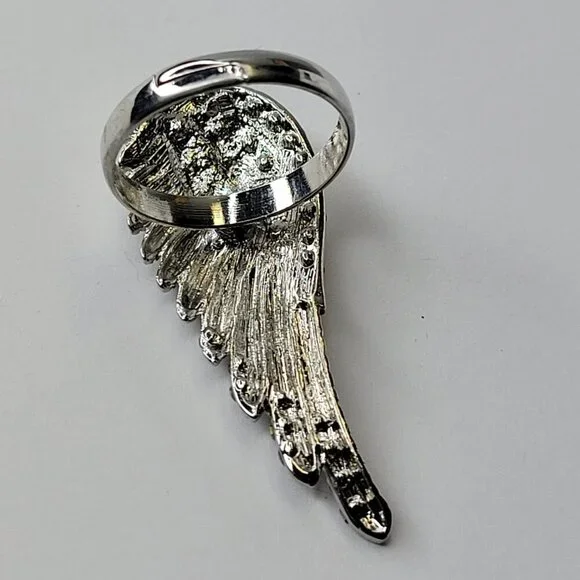 Silver Wing Adjustable Ring, Crystal Wing Adjustable Ring - Picture 5 of 6
